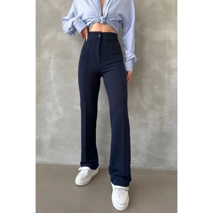 Önü cumalı ithal krep pantolon