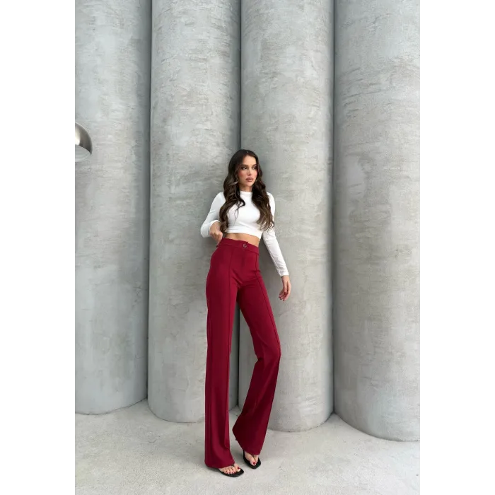 Önü cumalı ithal krep pantolon