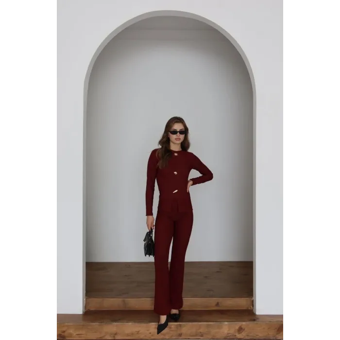 Ottoman alt üst takım bordo pt510442