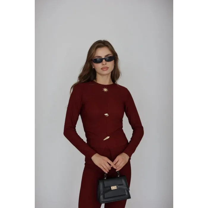Ottoman alt üst takım bordo pt510442