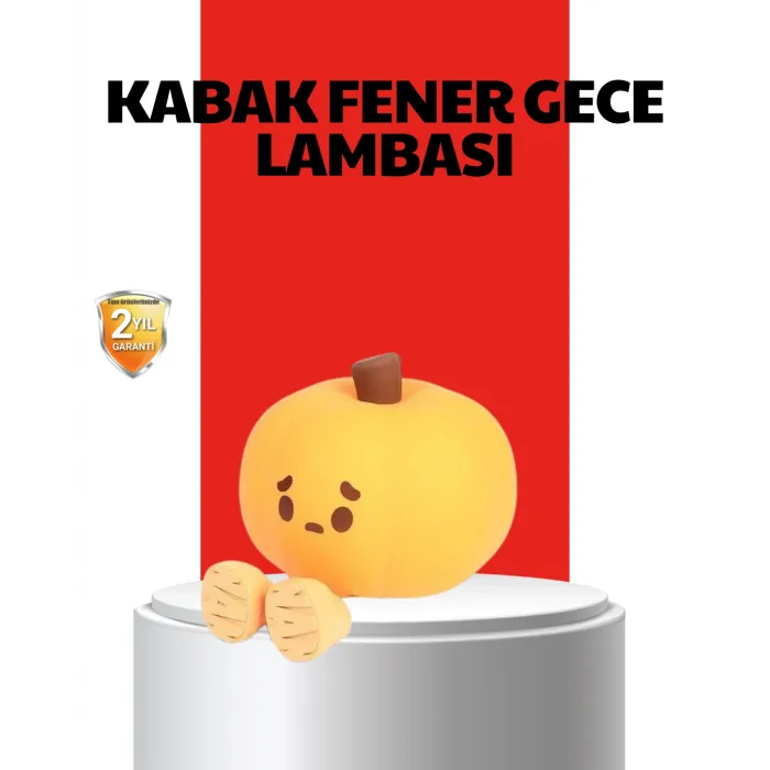 Pumpkin LED Night Light Dokunmatik Şarjlı Silikon Gece Lambası