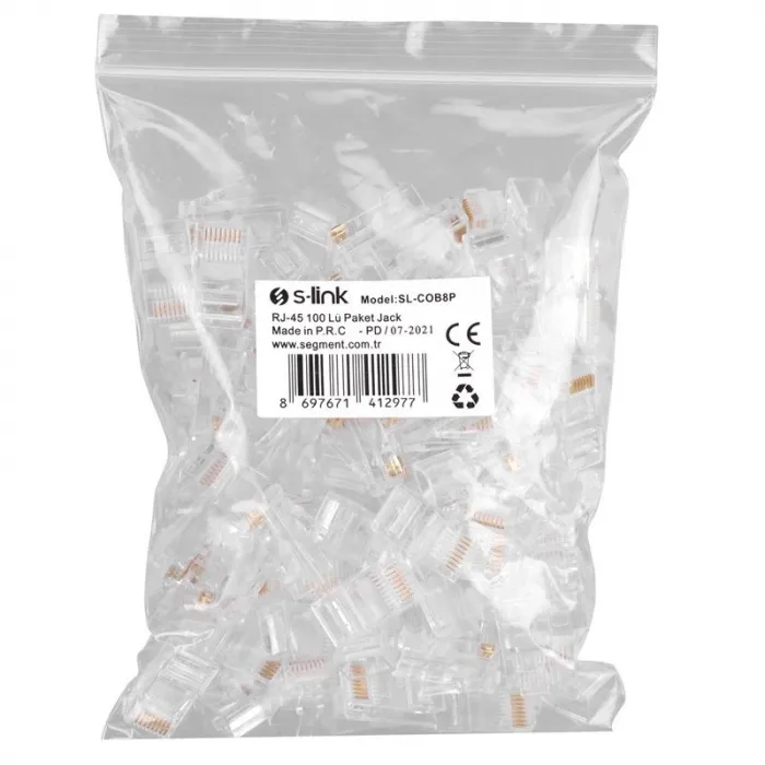 S-LINK SL-COB8P RJ-45 KONNEKTÖR 100 LÜ PAKET