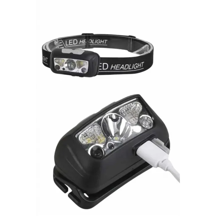 Sensörlü Şarjlı Type-c Şarj Işıklı Kafa Lambası Kamp Lambası