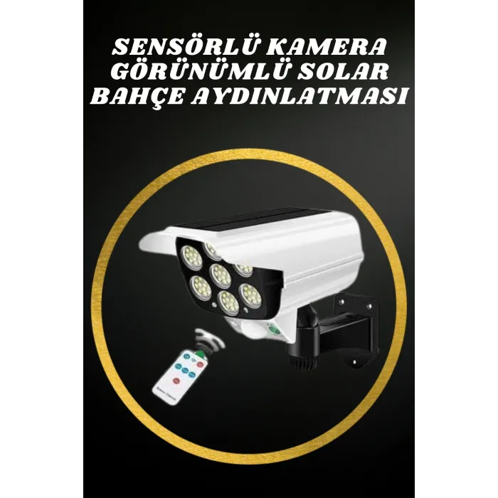 Solar Lamba Kamera Görünümlü Duvar Lambası Dönebilen Bahçe Aydınlatması