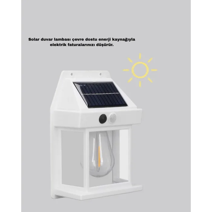 Solar Sensörlü Dış Mekan Lamba 3 Işık Modlu ve IP65 Dayanıklı