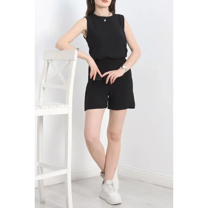 Şortlu Ayrobin takım siyah