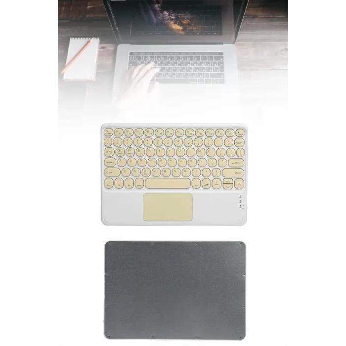 Touchpad Tüm Cihazlara Uyumlu Bluetooth Klavye Touchpad Slim Kablosuz Wifi Q Klavye