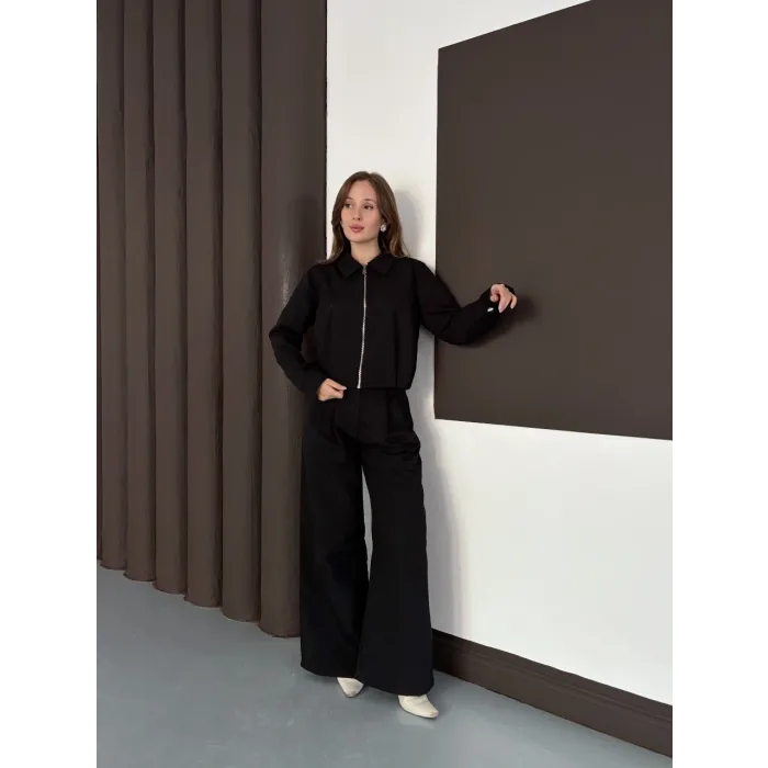 Trenç takım alt üst siyah ons