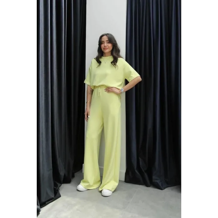 Tshirt alt üst modal takım sarı