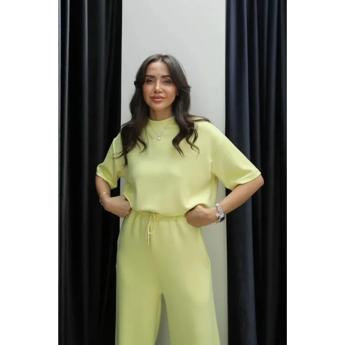 Tshirt alt üst modal takım sarı