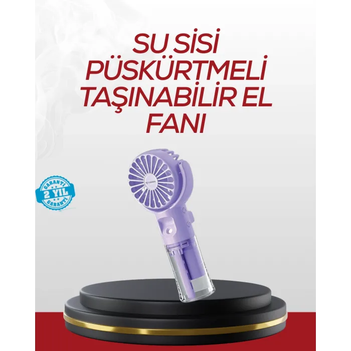 Type-C Şarjlı Taşınabilir Su Buharlı Mini Vantilatör