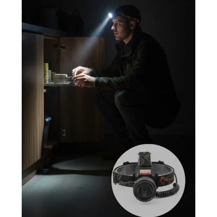 USB Type C Şarjlı Sensörlü Kafa Lambası Uzun Ömürlü Batarya