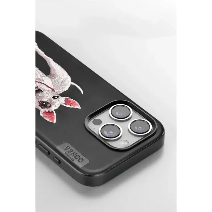 Venco iPhone 14 Pro Max Perma Desenli Kapak - Kahverengi