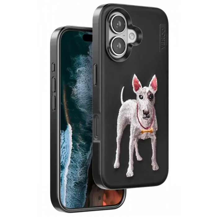 Venco iPhone 16 Perma Desenli Kapak - Siyah