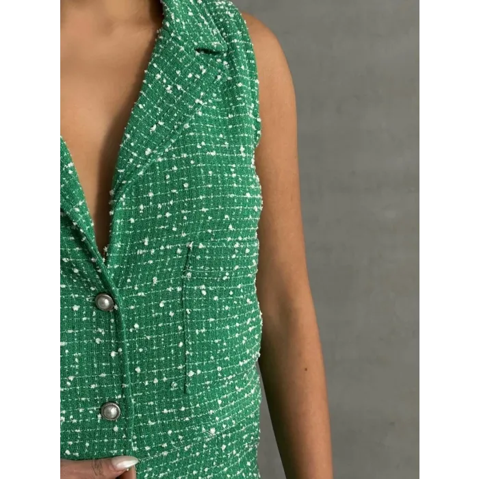 Yelekli şort takım Yeşil