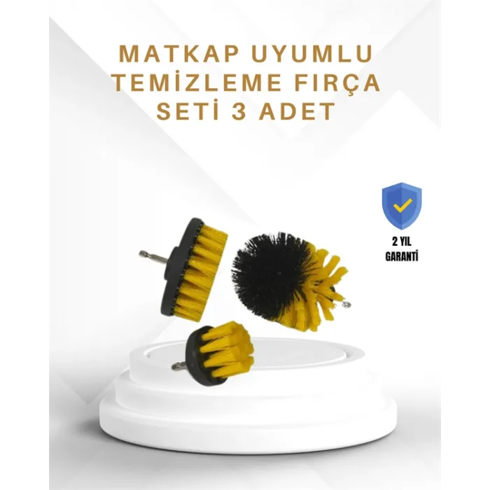 Yüksek Devirde Etkili Temizlik Sağlayan Matkap Ucu Fırça Seti