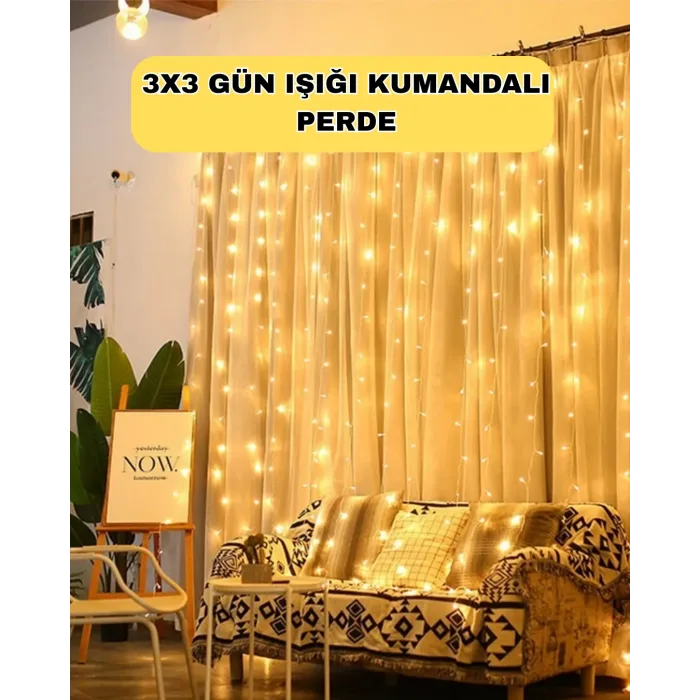 Zaman Ayarlı 8 Modlu Günışığı Perde Led Işık USB Çalışma