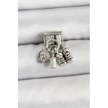 316L Çelik Gümüş Renk Bebek Konsept Nomination Charm