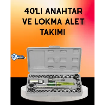 40 Parça Cırcır Lokma Anahtar Seti Profesyonel Kullanım