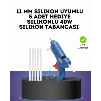 40W Sıcak Silikon Tabancası 5 Silikon Hediyeli Dayanıklı Tasarım