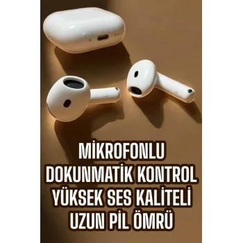 4.Nesil Kaliteli TWS Android ve İOS Uyumlu Mikrofonlu Kulaklık