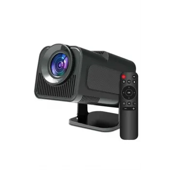 Android Projeksiyon Siyah Taşınabilir Sinema Projektörü 4k 1080p Ev Sineması Bluetooth