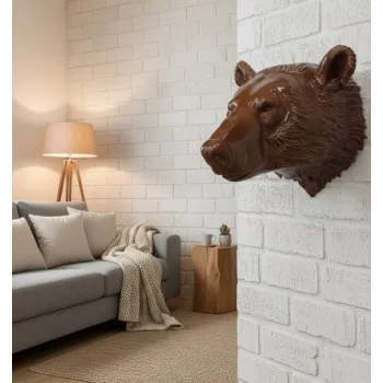 Ayı Başı Duvar Dekoru Modern Asılabilir Heykel 25x19 cm