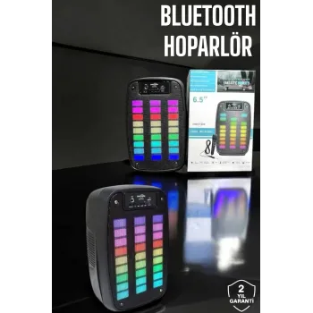 Bluetooth Hoparlör Mikrofonlu Speaker Taşınabilir Şarjlı
