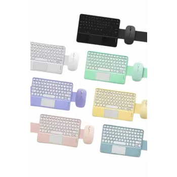 Bluetooth Touchpad Klavye Ultra İnce Taşınabilir Q Klavye