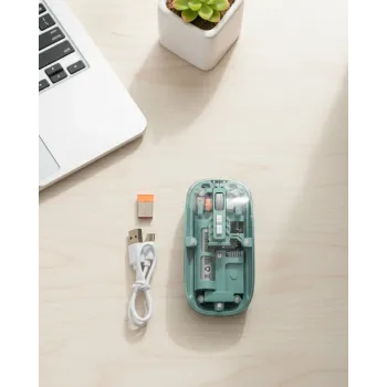 Bluetooth ve 2.4G USB Destekli Pilli Kablosuz Şeffaf Mouse