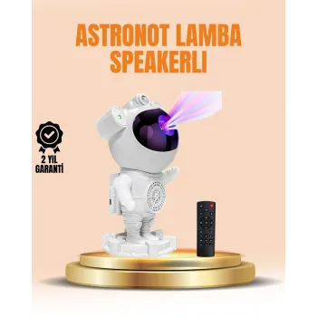 Bluetooth ve Dahili Ses Özellikli Astronot Projeksiyon Lambası