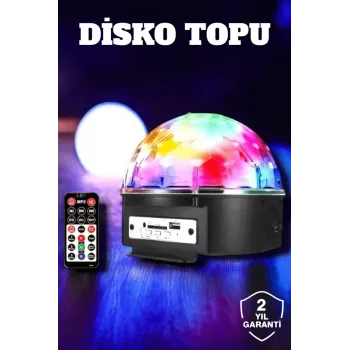 Bluetooth ve Uzaktan Kumandalı Çok Renkli Masaüstü Disko Topu