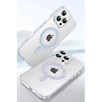 Joko Apple iPhone 14 Move Taşlı Magsafe Kapak - Pembe