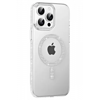Joko Apple iPhone 14 Pro Max Move Taşlı Magsafe Kapak - Gümüş