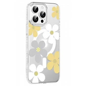 Joko Apple iPhone 15 Pro Max Floral Magsafe Kapak - Sarı