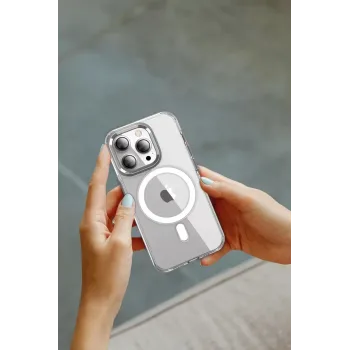 Joko iPhone 15 Pro Kılıf Crystal Magsafe Kapak - Şeffaf