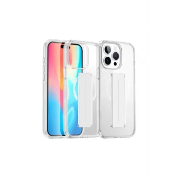 Joko Apple iPhone 15 Pro Max Kılıf Alfa Magsafe Standlı Kapak - Şeffaf