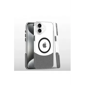 Joko iPhone 16 Carbon Puzzle Magsafe Kapak - Beyaz