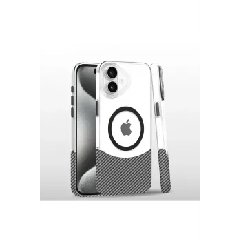 Joko Apple iPhone 16 Plus Carbon Puzzle Magsafe Kapak - Beyaz