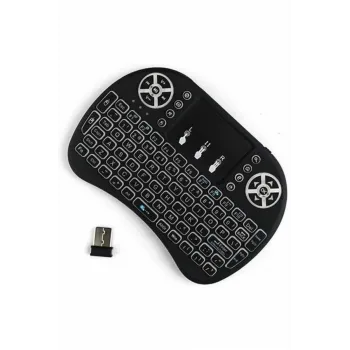 Kablosuz Türkçe Q Klavye RGB Işıklı Televizyon Ps3 Dokunmatik Mouse