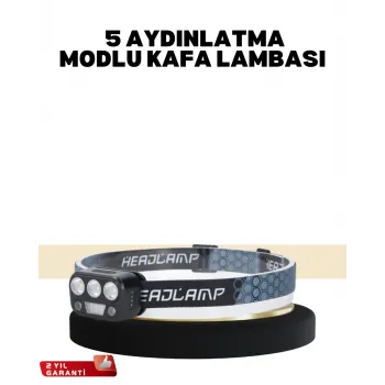 Kamp ve Trekking İçin Sensörlü LED Kafa Lambası
