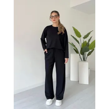 Kollu modal takım siyah