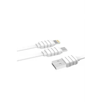 Konfulon S56 2in1 (Lightning-Micro USB) Kablo 1.2M 2.1A