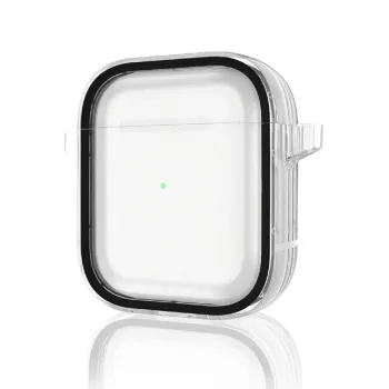 Movenchy Airpods 4 (4.nesil) Shiny Şeffaf Kılıf - Siyah