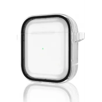 Movenchy Airpods 4 (4.nesil) Shiny Şeffaf Kılıf - Siyah