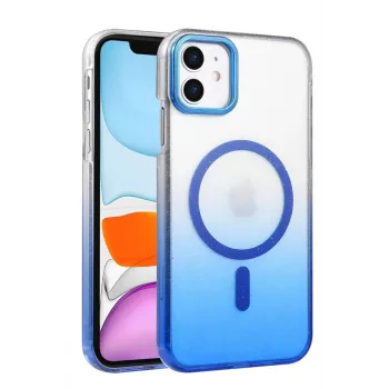 Newface Apple iPhone 12 Glossy Magsafe Kapak - Mavi