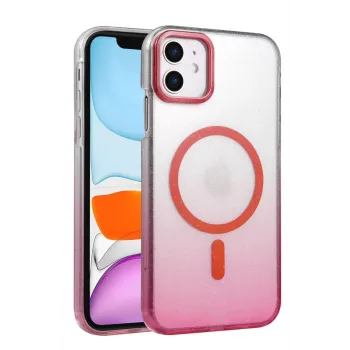 Newface Apple iPhone 12 Glossy Magsafe Kapak - Pembe