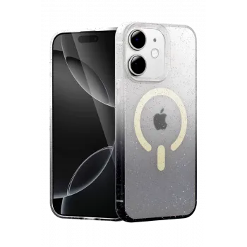 Newface Apple iPhone 12 Pummel Shiny Magsafe Kapak - Siyah