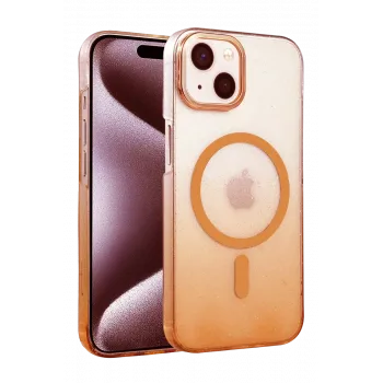 Newface Apple iPhone 14 Glossy Magsafe Kapak - Turuncu