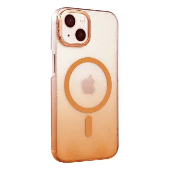 Newface Apple iPhone 14 Glossy Magsafe Kapak - Turuncu